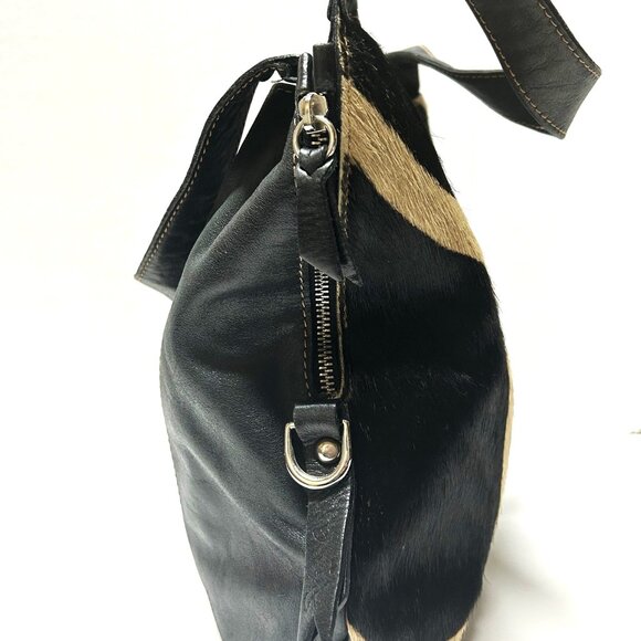 Sofia C cowhide and leather shoulder bag - Picture 4 of 11